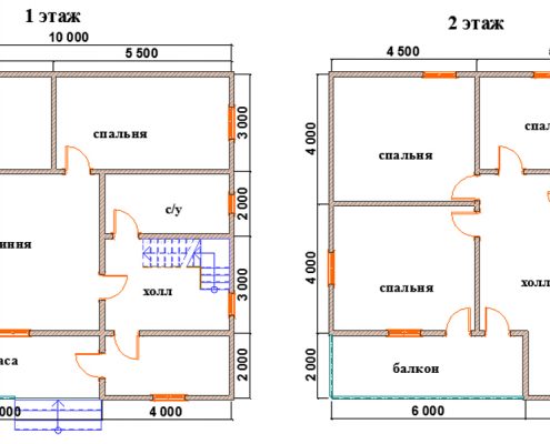 План дома 10х10 двухэтажный